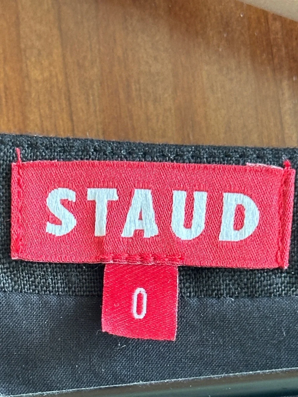 Staud Black Linen Shell Button-Trim Square Neck Dress 0 XS - Picture 4 of 6